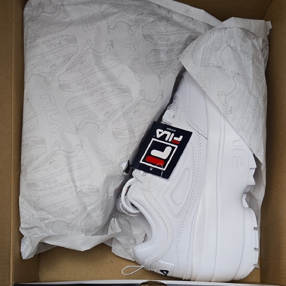 Fila White Athletic Wedge Sneakers